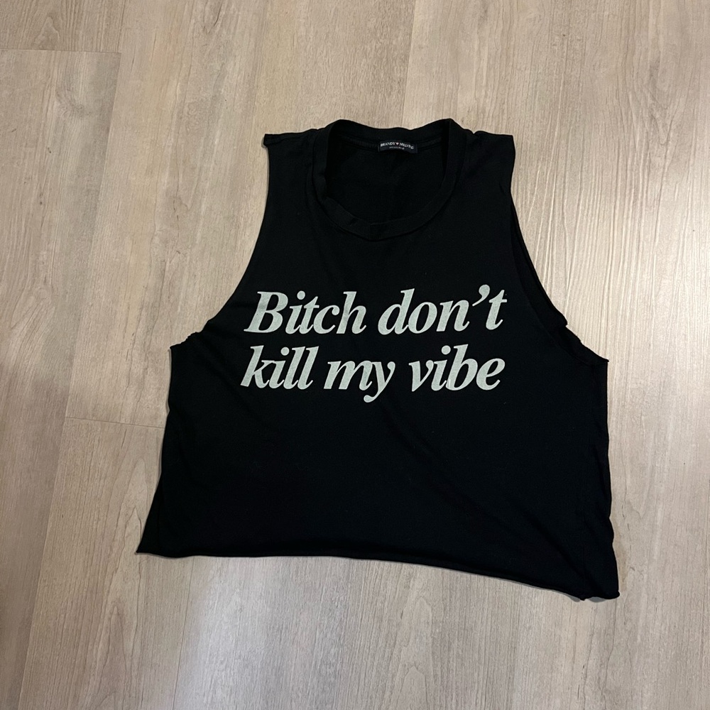 Black Sleeveless Graphic Top